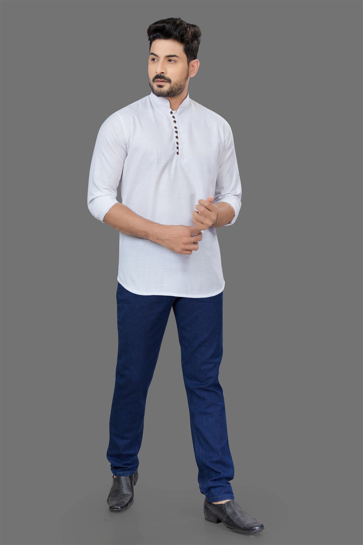 white mens short kurta - BUYZ.IN | Trendsetter Men's wear