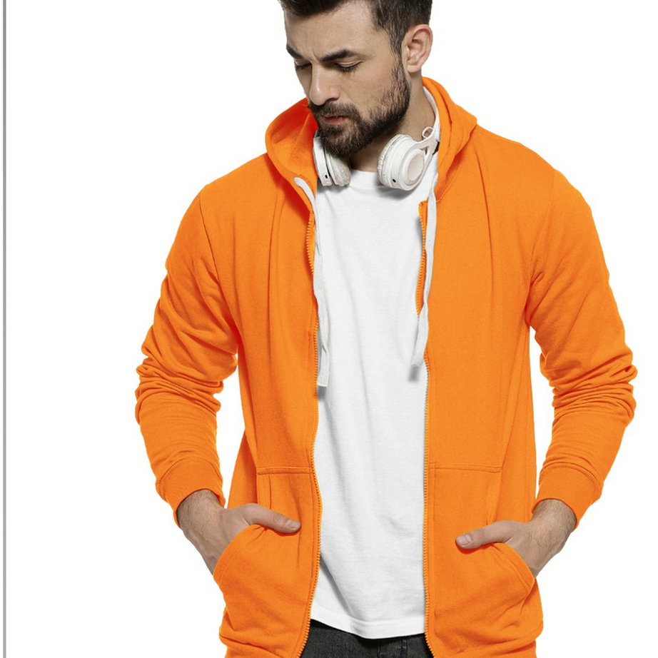 Orange Colour Premium Zip Hoodie For Men - BUYZ.IN | Trendsetter Men's wear