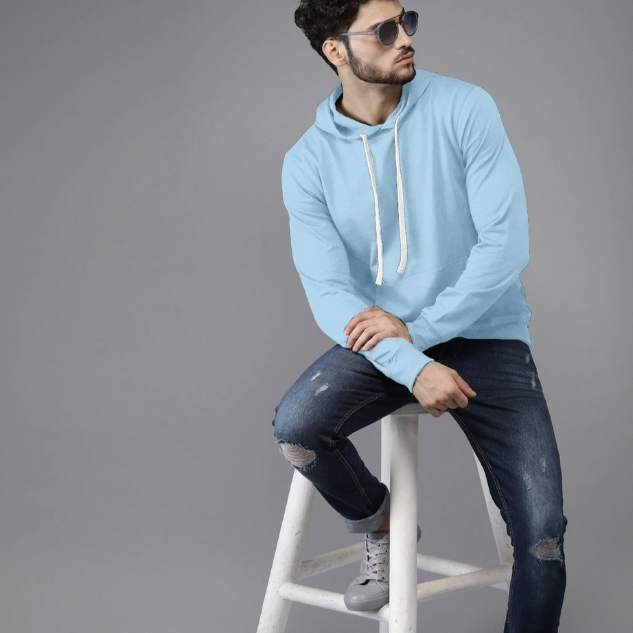Cyan Colour High Quality Premium Hoodie For Men - BUYZ.IN | Trendsetter Men's wear