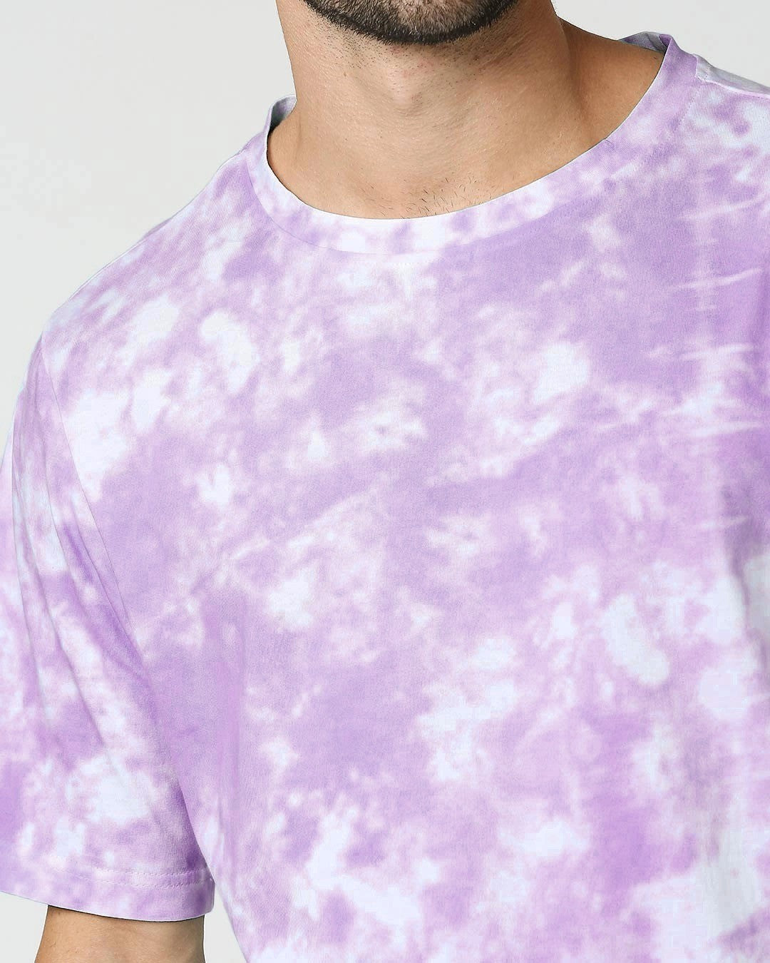 Purple And White Tie And Die Oversize T-shirt For Men - BUYZ.IN | Trendsetter Men's wear