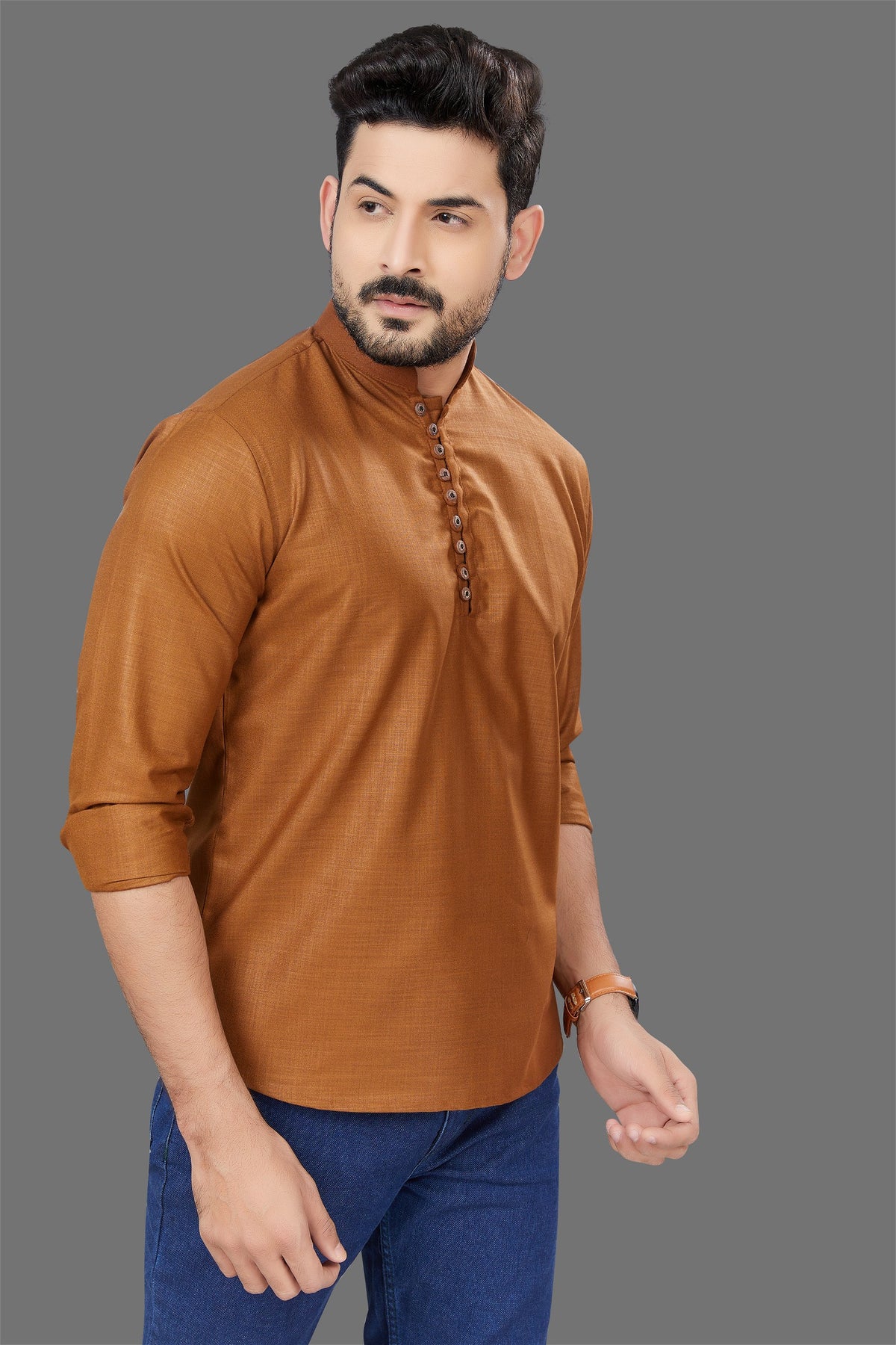 Light Brown short kurta - BUYZ.IN | Trendsetter Men's wear