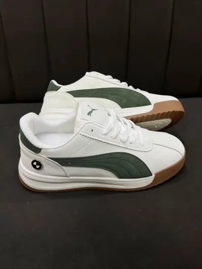 Premium white & green sneakers for men Alternate