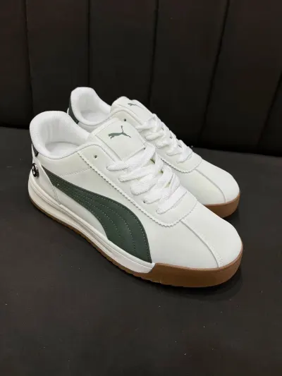 Premium white & green sneakers for men