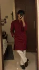 Diwali Special Men chikankari Long Kurta & Straight Pajama Set