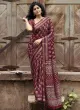 Pure Banarasi Chanderi Silk Zari Woven Saree with Matching Blouse Piece