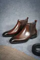Premium Leather mens cuban heel chelsea boots