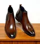 Premium Brown Leather Chelsea Ankle Boots with Elastic Gusset & Rugged Commando Sole