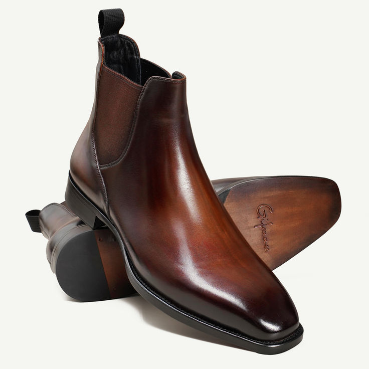 Premium Brown Leather Chelsea Ankle Boots with Elastic Gusset & Rugged Commando Sole angle 2